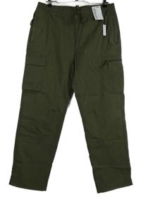 Nové - Pánské khaki plátěné kalhoty s kapsami George 
