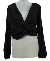 Dámská černá plisovaná crop halenka F&F