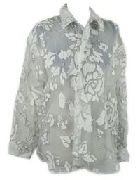 Dámská bílá květovaná tylová halenka Zara 