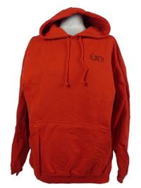 Dámská červená oversized mikina se smajlíky a kapucí 