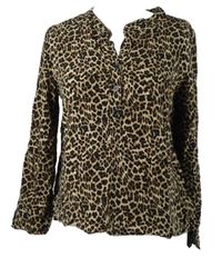 Dámská černo-béžová vzorovaná halenka 