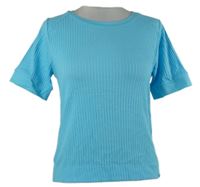 Dámské azurové žebrované tričko S´Questo 