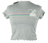 Nové - Dámské šedé crop tričko s palmou Primark 