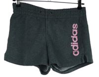 Dámské šedé teplákové kraťasy s logem Adidas 