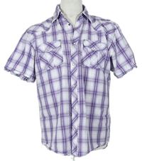 Pánská fialovo-bílá kostkovaná košile Tom Tailor 