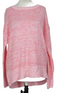 Dámský růžový melírovaný volný svetr New Look 