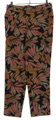 Dámské černo-růžové vzorované volné kalhoty Papaya 