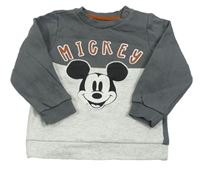 Šedo-světlešedá mikina s Mickey Mousem zn. Disney