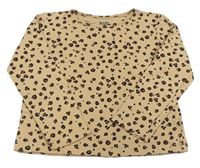 Béžové žebrované crop triko s leopardím vzorem M&Co.