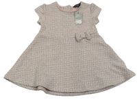 Světlerůžovo-bílé třpytivé šaty Primark