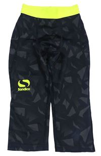 Černo-béžové vzorované sportovní capri legíny s logem Sondico