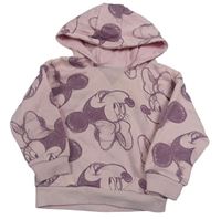 Světlerůžová mikina s Minnie a kapucí zn. Primark