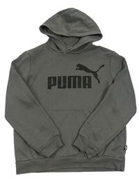 Šedá mikina s logem a kapucí Puma