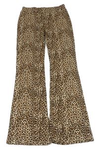Bílé flare legíny s leopardím vzorem WE