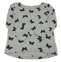 Světlešedé triko s motýlky H&M