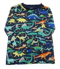 Tmavomodré triko s dinosaury Nutmeg