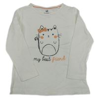 Bílé triko s kočkou Lupilu