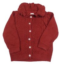 Rezavý propínací svetr s volánkem H&M