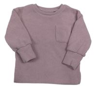 Růžová úpletová mikina s kapsou Primark