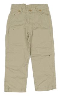 Béžové plátěné kalhoty 