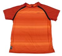 Červeno-oranžové vzorované sportovní funkční tričko Decathlon