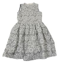 Bílo-černé slavnostní květované šaty River Island