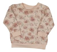 Světlerůžová květovaná mikina Primark