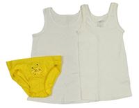 3set - 2x bílý nátělník + žluté slipy s Pikachu 