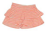 Neonově oranžovo-bílá pruhovaná bavlněná sukně H&M