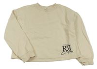 Světlebéžová crop mikina s logem River Island