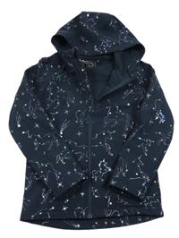 Nové - Tmavomodrá softshellová bunda s jednorožci a kapucí Mountain Warehouse