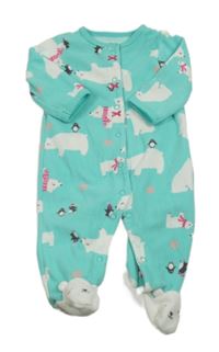 Tyrkysový fleecový overal s ledními medvědy Carter's