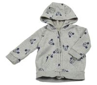 Šedá propínací mikina s Mickeym a kapucí Disney