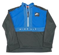 Modro-šedá sportovní funkční mikina s logem Nike air
