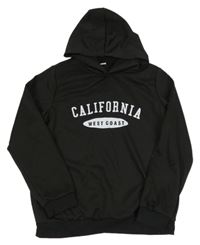 Černá mikina s nápisem a kapucí 