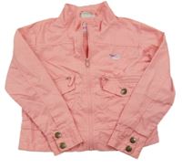 Korálová plátěná jarní bunda s koníkem Tom Tino