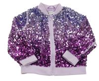 Lila-fuchsiová flitrová podšitá bunda H&M