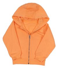 Neonově oranžová propínací mikina s kapucí Nutmeg