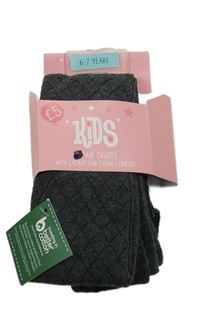 Nové - tmavošedé melírované kárované punčocháče Matalan