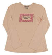 Světlerůžové triko s nápisem Sanetta vel. 176