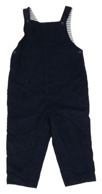 Tmavomodré podšité manšestrové laclové kalhoty 