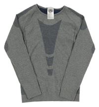 Šedo-tmavomodré spodní funkční triko se vzorem 