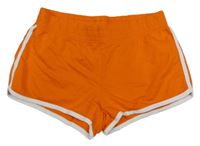 Oranžové teplákové kraťasy s bílým lemem H&M