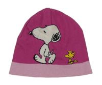 Růžová čepice se Snoopym 