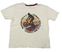 Béžové tričko s cyklistou Vertbaudet