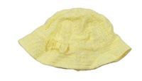 Žlutý plátěný klobouk s výšivkou zn. Next