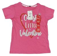 Růžové tričko s nápisem a srdíčkem Pep&Co