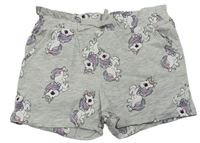 Šedé melírované kraťasy s jednorožci H&M