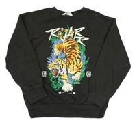 Tmavošedá mikina s tygrem H&M