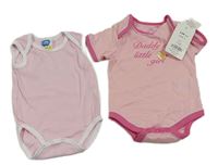 2x - Světlerůžové + světlerůžové body s nápisem 